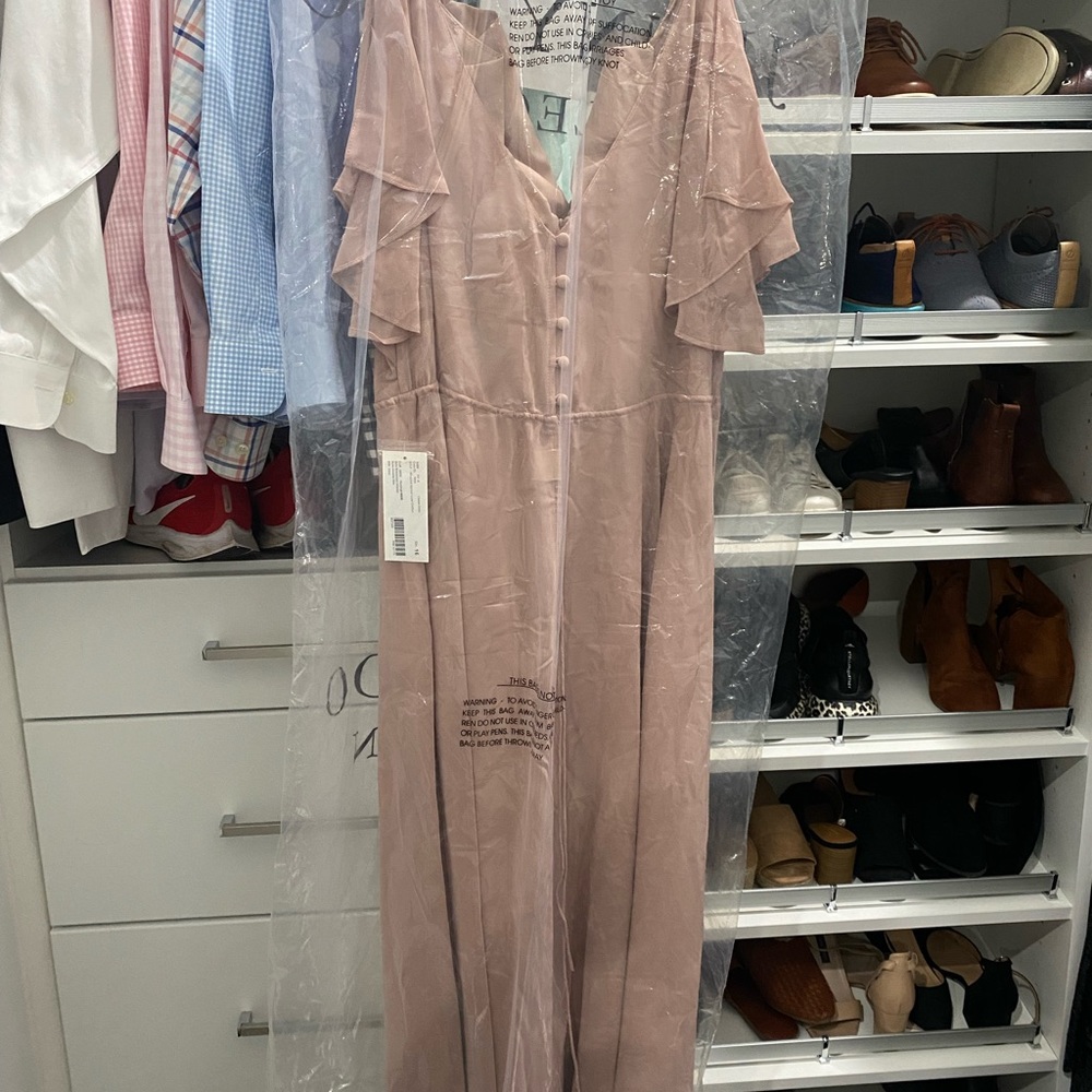 Brand: Jenny Yoo “Cassie” dress in Whipped apricot luxe chiffon size 16 NWT